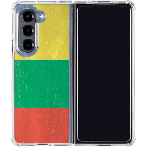 Lithuania Flag Distressed Galaxy Z Fold5 5G Clear Case
